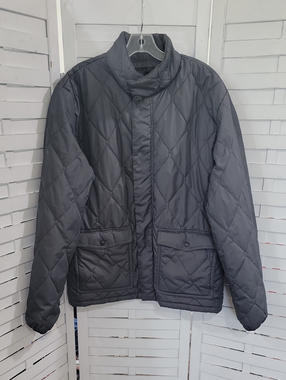 O'Neill Gray Quilted Jacket With Insulated Collar Size Large